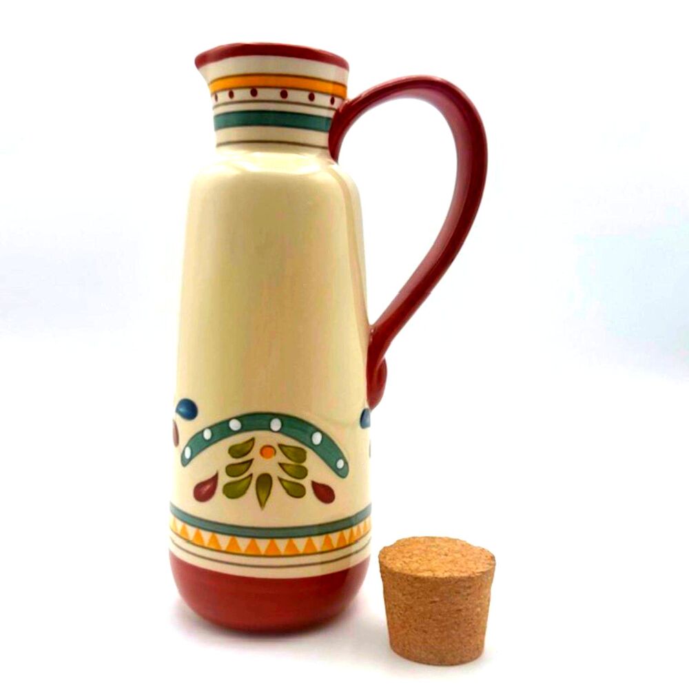 Bobby Flay Oil Sauce Cruet Ceramic Sevilla Mediterranean Decor Pitcher Retired